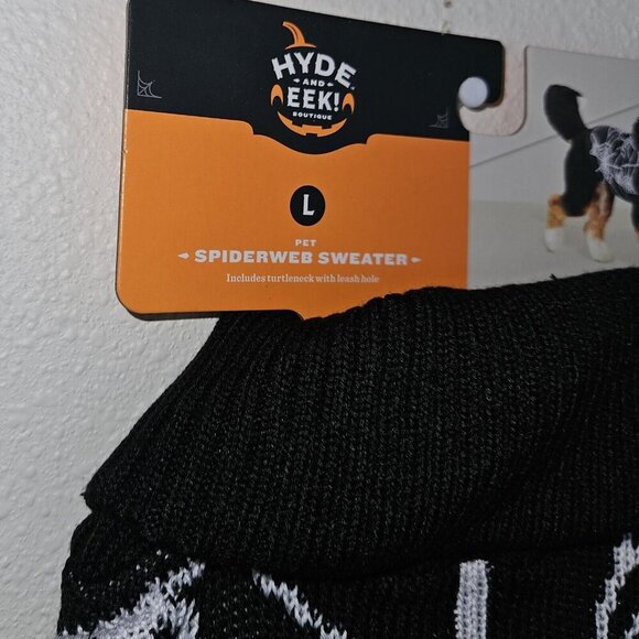 NEW Spiderweb Sweater Dog Pet Halloween Costume Size Large (Up to 80 lbs) Black - Picture 3 of 6